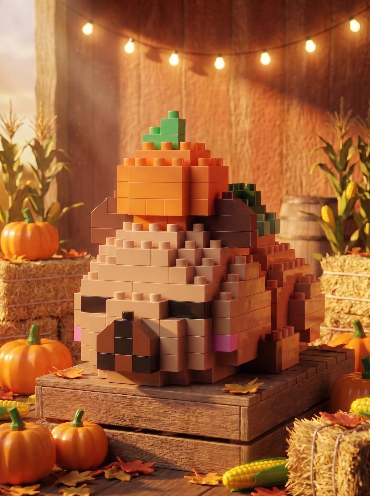 Capybara collectible mini brick figure by BRIKKO