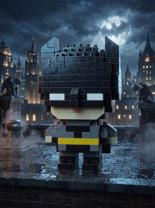Batman collectible mini brick figure by BRIKKO