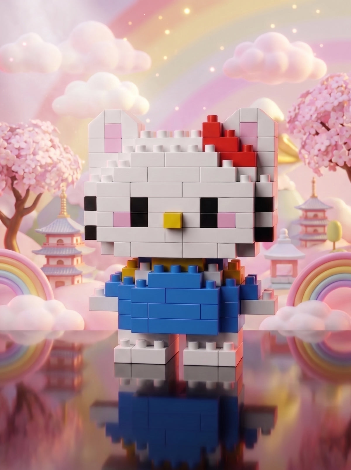 Hello Kitty collectible mini brick figure by BRIKKO
